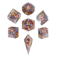 Thumbnail for Halloween Butterfly in Clear Filled Sharp Resin - 7pcs RPG Dice Set