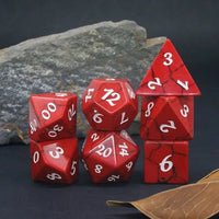 Thumbnail for Cracked Red Turquoise Gemstone - 7pcs RPG Dice Set