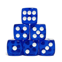 Thumbnail for 30pcs D6 16mm Dice Acrylic Pips White Font Clear Blue