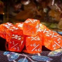 Thumbnail for 10pcs D6 12mm Dice Acrylic White Font Counter Numbers Orange