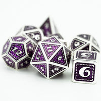 Thumbnail for 7pcs Dice Metal Stitch Silver Purple