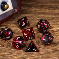 Thumbnail for 7pcs RPG Dice Set - Red & Black Anodized Aluminium