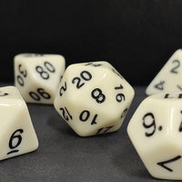 Thumbnail for 7pcs Dice Acrylic Blend Black Font Solid Ivory White