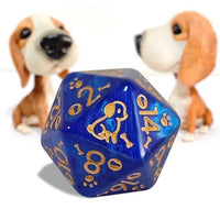 Thumbnail for 7pcs Dice Acrylic Pattern Dogs Gold Font Blue