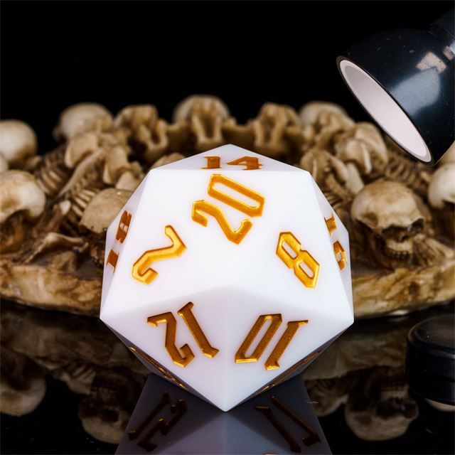 White Sharp Acrylic - D20 RPG Dice