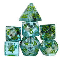 Thumbnail for Fish in Clear & Teal Resin - 7pcs RPG Full Dice Set