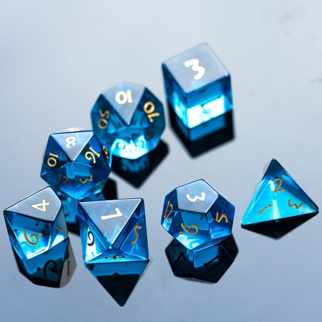 Sky Blue Glass - 7pcs RPG Dice Set