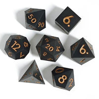 Thumbnail for Gold on Solid Black Silicone - 7pcs RPG Full Dice Set