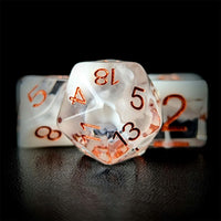 Thumbnail for White Swirl in Clear Resin - 7pcs RPG Full Dice Set