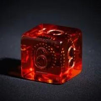 Thumbnail for Cogs in Clear & Orange Resin - 7pcs RPG Full Dice Set