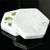 Thumbnail for White Marble Resin with 7 Slots - Dice Storage