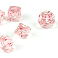 Thumbnail for Glitter in Clear & Pink Acrylic - 7pcs RPG Mini Dice Set