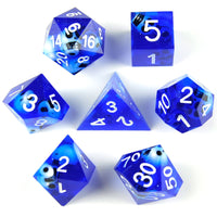 Thumbnail for Flower in Purple & Clear Filled Sharp Resin - 7pcs RPG Dice Set