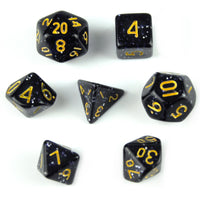 Thumbnail for Glitter in Black Acrylic - 7pcs RPG Mini Dice Set