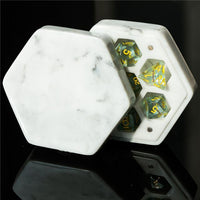 Thumbnail for White Marble Resin with 7 Slots - Dice Storage