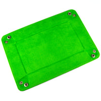 Thumbnail for Green Velvet & Blue PU Leather - Rectangle Hard Dice Tray