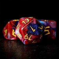 Thumbnail for Glitter in Blue & Red Acrylic - 7pcs RPG Full Dice Set
