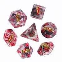 Thumbnail for 7pcs Dice Resin Filled Red Font Bullet Clear