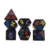 Thumbnail for 7pcs Dice Acrylic Blend Multi Font Solid Black