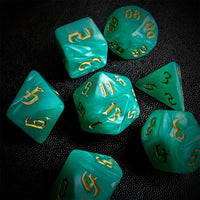 Thumbnail for Teal Silk Acrylic - 7pcs RPG Full Dice Set Scatter