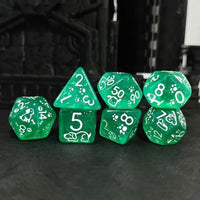 Thumbnail for 7pcs Dice Acrylic Pattern Dogs White Font Green
