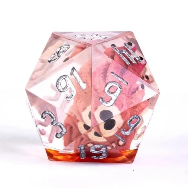 Beholder in Clear & Green Sharp Resin - D20 RPG Dice