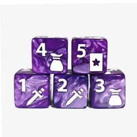 Thumbnail for 6pcs D6 16mm Dice Acrylic White Font Rogue Purple