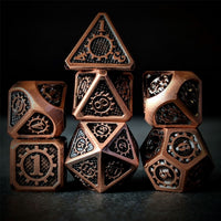 Thumbnail for Gear in Copper Metal - 7pcs RPG Dice Set