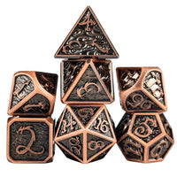 Thumbnail for Copper Metal with Dragon Font - 7pcs RPG Dice Set