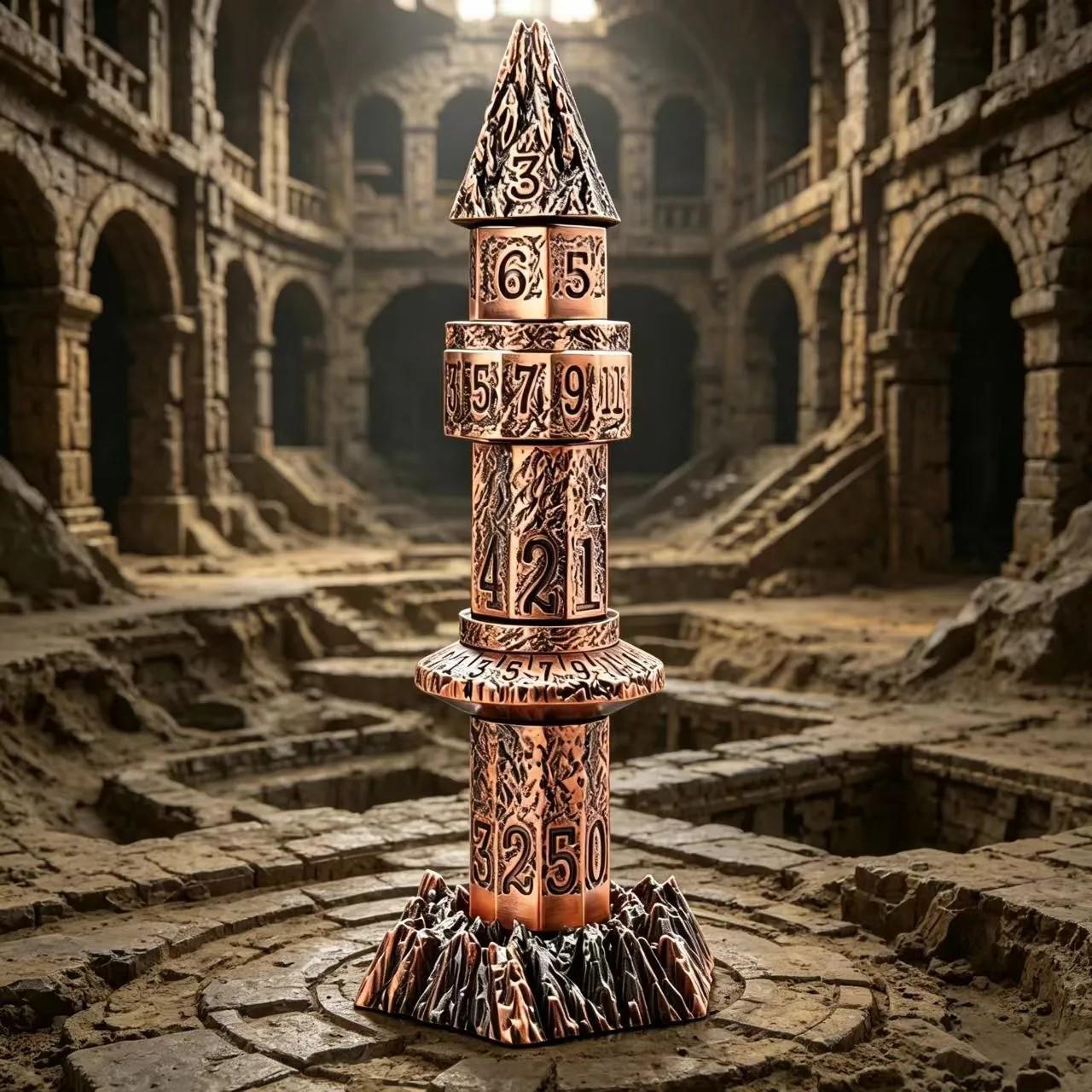 Dice Metal Spinner Tower Copper