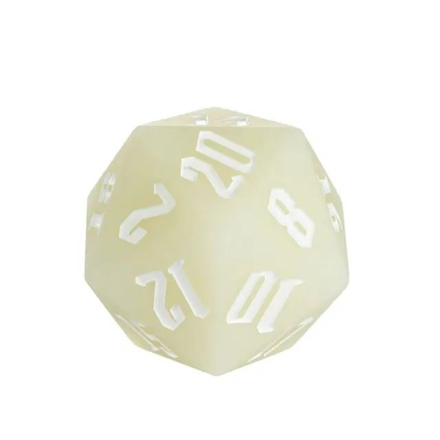 White on Solid White Silicone - D20 RPG Dice