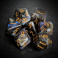 Thumbnail for Glitter in White & Black Acrylic - 7pcs RPG Full Dice Set