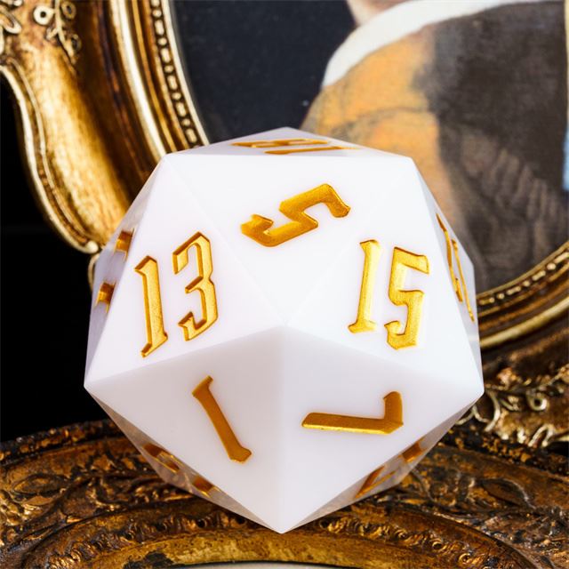 White Sharp Acrylic - D20 RPG Dice