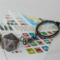 Thumbnail for Worn Silver Metal - D20 Keyring