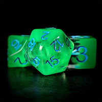 Thumbnail for Green Swirl in Clear Resin - 7pcs RPG Full Dice Set