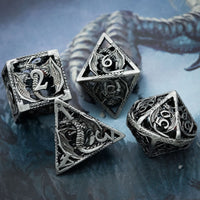 Thumbnail for 7pcs RPG Dice Set - Silver Metal
