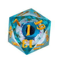 Thumbnail for Eye Ball in Blue Filled Sharp Resin - 7pcs RPG Dice Set