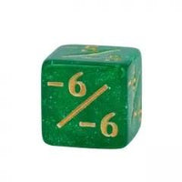 Thumbnail for 10pcs D6 12mm Dice Acrylic Gold Font Counter Numbers Green