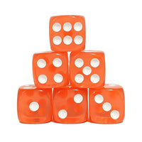 Thumbnail for 30pcs D6 16mm Dice Acrylic Pips White Font Clear Orange