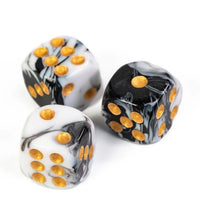 Thumbnail for 16mm White & Black Acrylic  - 6pcs D6 RPG Dice Set