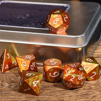 Thumbnail for 7pcs RPG Dice Set - Orange & Yellow Anodized Aluminium