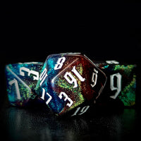 Thumbnail for Glitter in Red & Blue Acrylic - 7pcs RPG Full Dice Set