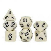 Thumbnail for 7pcs Dice Acrylic Blend Black Font Solid Ivory White