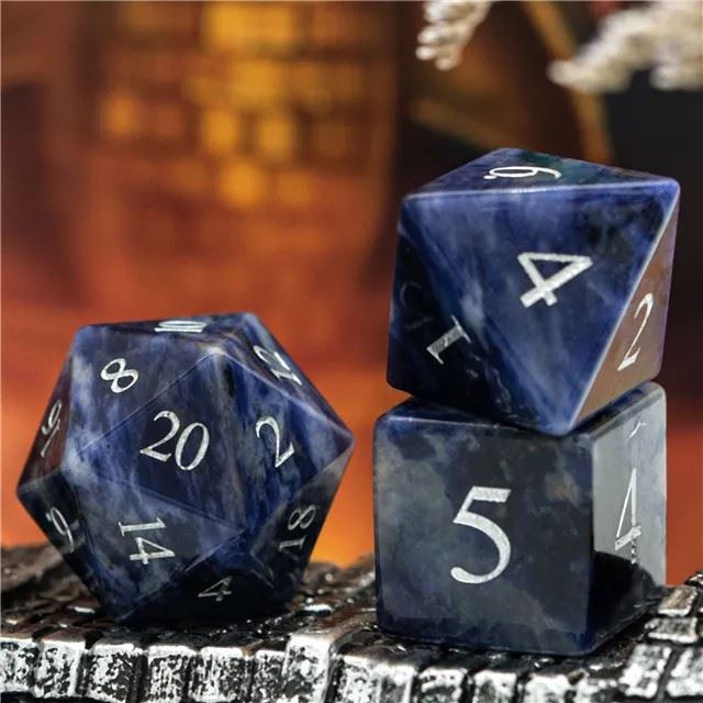 Blue Sodalite Gemstone - 7pcs RPG Dice Set