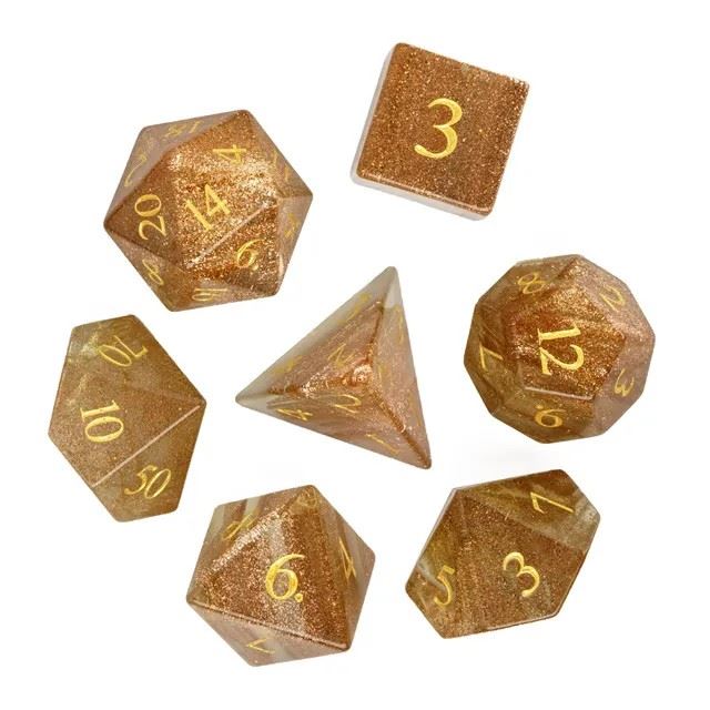 Glitter Clear Glass - 7pcs RPG Dice Set