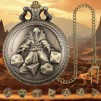 Thumbnail for Wizard on Bronze Pocket Watch with Mini Dice - Pendant