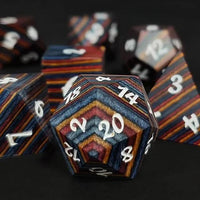 Thumbnail for 7pcs Dice Wooden Layered White Font Rainbow