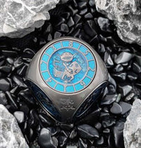 Thumbnail for Dice Metal Spinner Rounded Cube Blue Silver