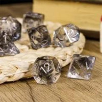 Thumbnail for Black Swirl in Clear Resin - 7pcs RPG Full Dice Set