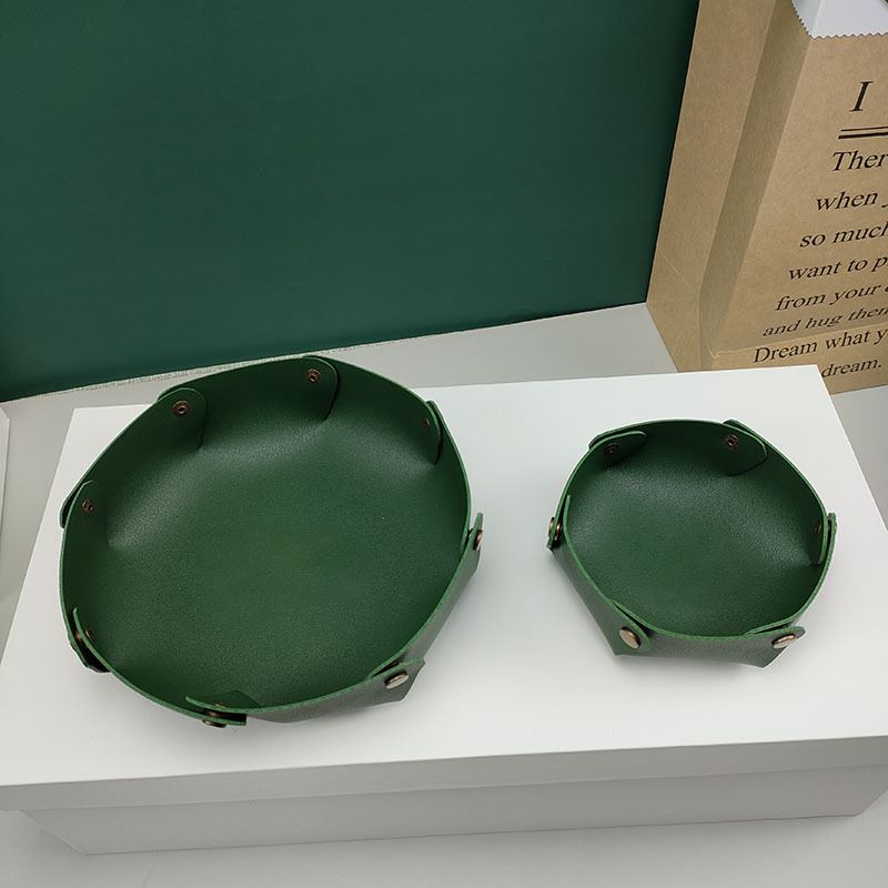 Forest Green PU Leather - Circle Soft Dice Tray